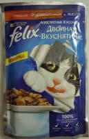Felix Аппетитные кусочки. Двойная вкуснятина.  С говядиной и домашней птицей, в желе.