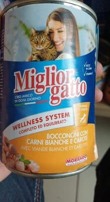 Miglior Gatto Bocconcini con carni bianche e carote