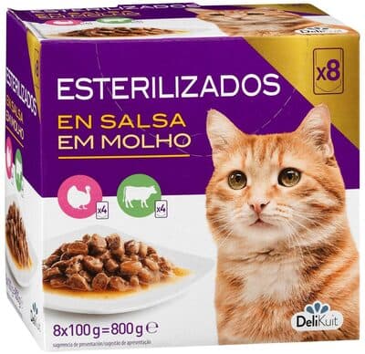 Bocaditos en salsa gato adulto esterilizado