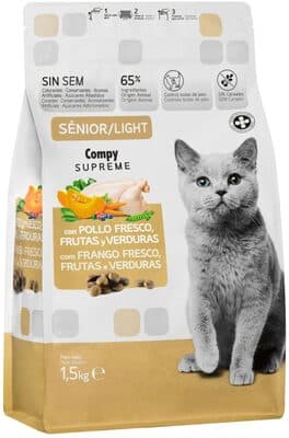 Comida gato sénior Supreme con pollo fresco, frutas y verduras