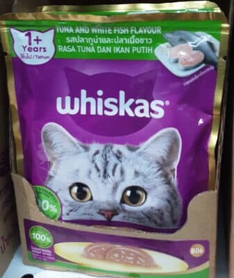 whiskas pouch tuna n white fish flavour 80 gr