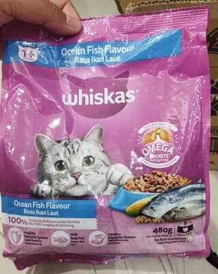 Whiskas 1+adult ocean fish flavour 480gr
