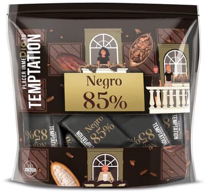 Chocolate negro 85% cacao en porciones Dia Temptation bolsa 176 g