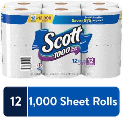 1000 sheets - 12 rolls