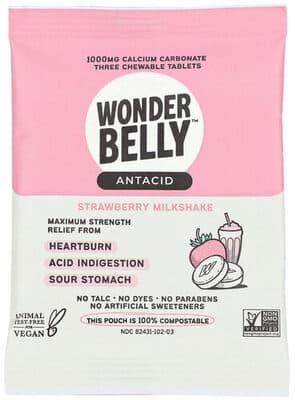 Maximum Strength Antacid Chewable Tablets, Strawberry Milkshake