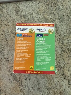 Equate Multi-Symptom Daytime & Nighttime Severe Cold & Cough Relief Powder Packets Combo Pack, 12 Count (2x6 Count)
