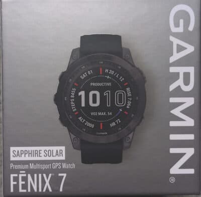 fēnix® 7 Sapphire Solar
Titane avec revêtement Carbon Gray DLC et bracelet noir