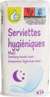 Serviettes hygiéniques Maxi Nuit x14