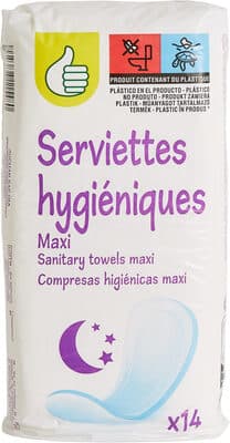 Serviettes hygiéniques Maxi Nuit x14