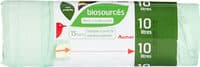 Auchan mieux vivre environnement sac poubelle avec cordon 10l 15pcs