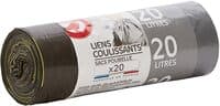 Auchan sacs poubelles avec cordon 20l 20pcs