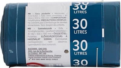 Sacs poubelle liens amovibles 30 litres