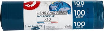 Sacs poubelle liens amovibles 100 litres