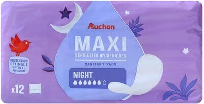 Serviettes hygiéniques Maxi Night x12
