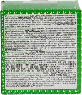 Tampon avec applicateur compact super