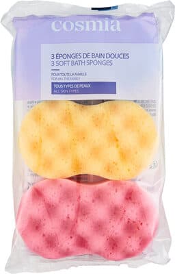 3 éponges de bain douces