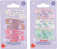 6 barrettes cheveux