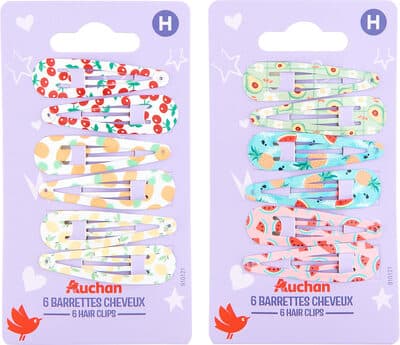 6 barrettes cheveux
