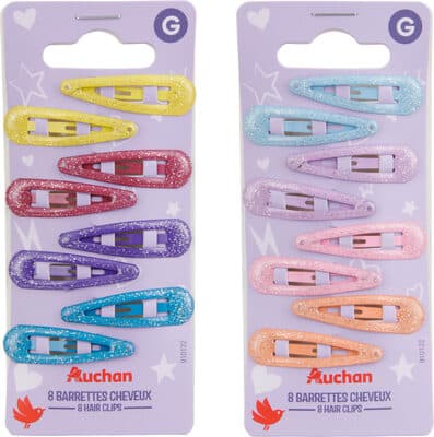 8 barrettes cheveux