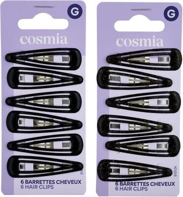 6 barrettes cheveux