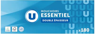 180 mouchoirs blancs maxi format