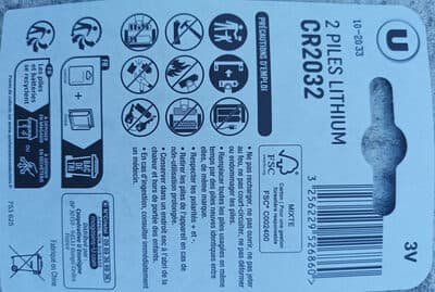 piles lithium cr2032