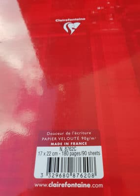 cahier 180 pages clairefontaine