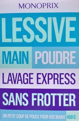 Lessive main poudre lavage express sans frotter