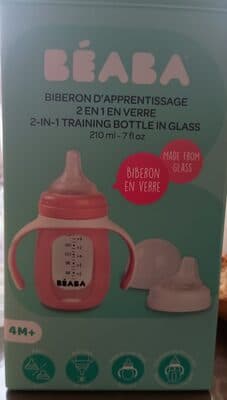 Biberon d'apprentissage 2 en 1 en verre