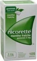 Nicorette 105 Gommes 2MG Menthe Fraîche