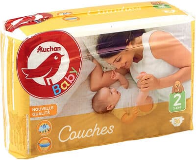 AUCHAN BABY : Couches taille 2 x 36