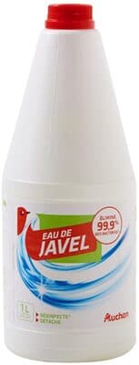 Eau de javel diluée à 2.6% de chlore actif.