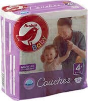 AUCHAN BABY : Couches taille 4+ x 26