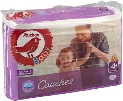 AUCHAN BABY : Couches taille 4+ x 46