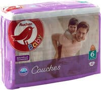AUCHAN BABY : Couches taille 6 x 40