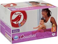 AUCHAN BABY : Couches taille 3 x 96
