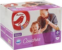 AUCHAN BABY : Couches taille 4+ x 90