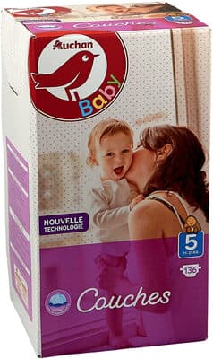 AUCHAN BABY : Couches taille 5 x 136