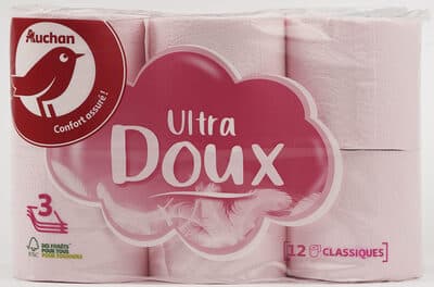 Papier toilette rose, 3 plis
