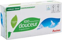 Auchan mouchoirs mieux vivre environnement boite x100 100% ouate de cellulose