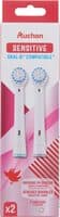 Auchan sensitive brossette de rechange pour brosse à dents électrique x2