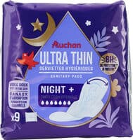 Serviettes hygiéniques ultra mince Night +