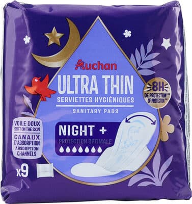 Serviettes hygiéniques ultra mince Night +