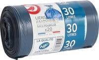 Sacs poubelle liens amovibles 30 litres