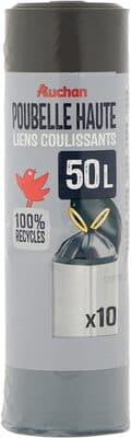 Sacs poubelle haute liens coulissants 50 litres