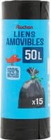 Sacs poubelle liens amovibles 50 litres