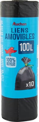 Sacs poubelle liens amovibles 100 litres