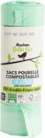 Auchan life sac poubelle liens coulissants 10l -15pcs