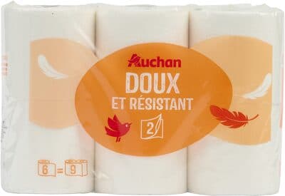 Papier toilette blanc, 2 plis