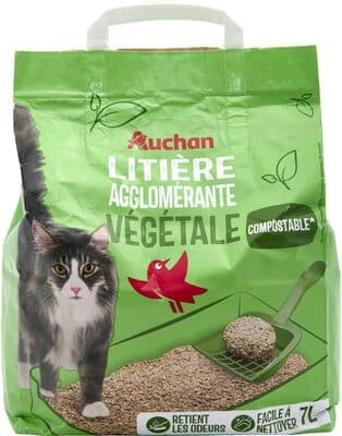 Litière végétale pour animaux familiers (étiquetage conforme à la norme AFNOR V 19-001)